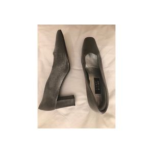 Metallic Stuart Weitzman Block Heels